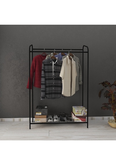 Armin Çiftli Siyah New Konfeksiyon Askısı Büyük Boy Butik Elbise Askısı Siyah