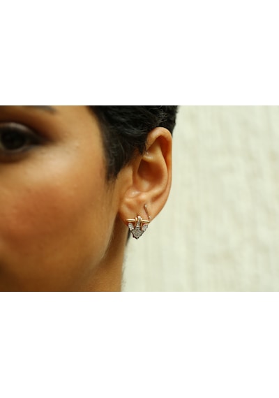 Reis Kuyumculuk T10031 Horn Earring Pembe Altın Küpe