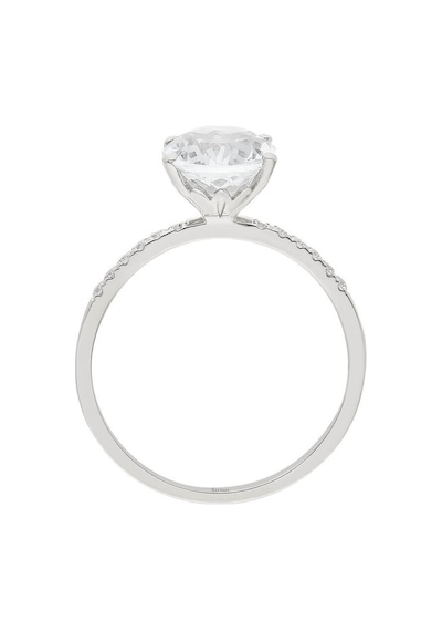 Sirius Pırlanta Ve Oval Beyaz Topaz Taşlı Yüzük 0802R0013