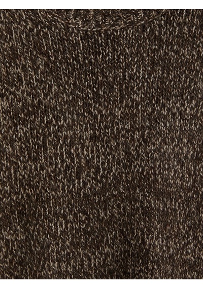 LC Waikiki Lc Waıkıkı Kahverengi Desenli Oversize Kadın Triko Kazak
