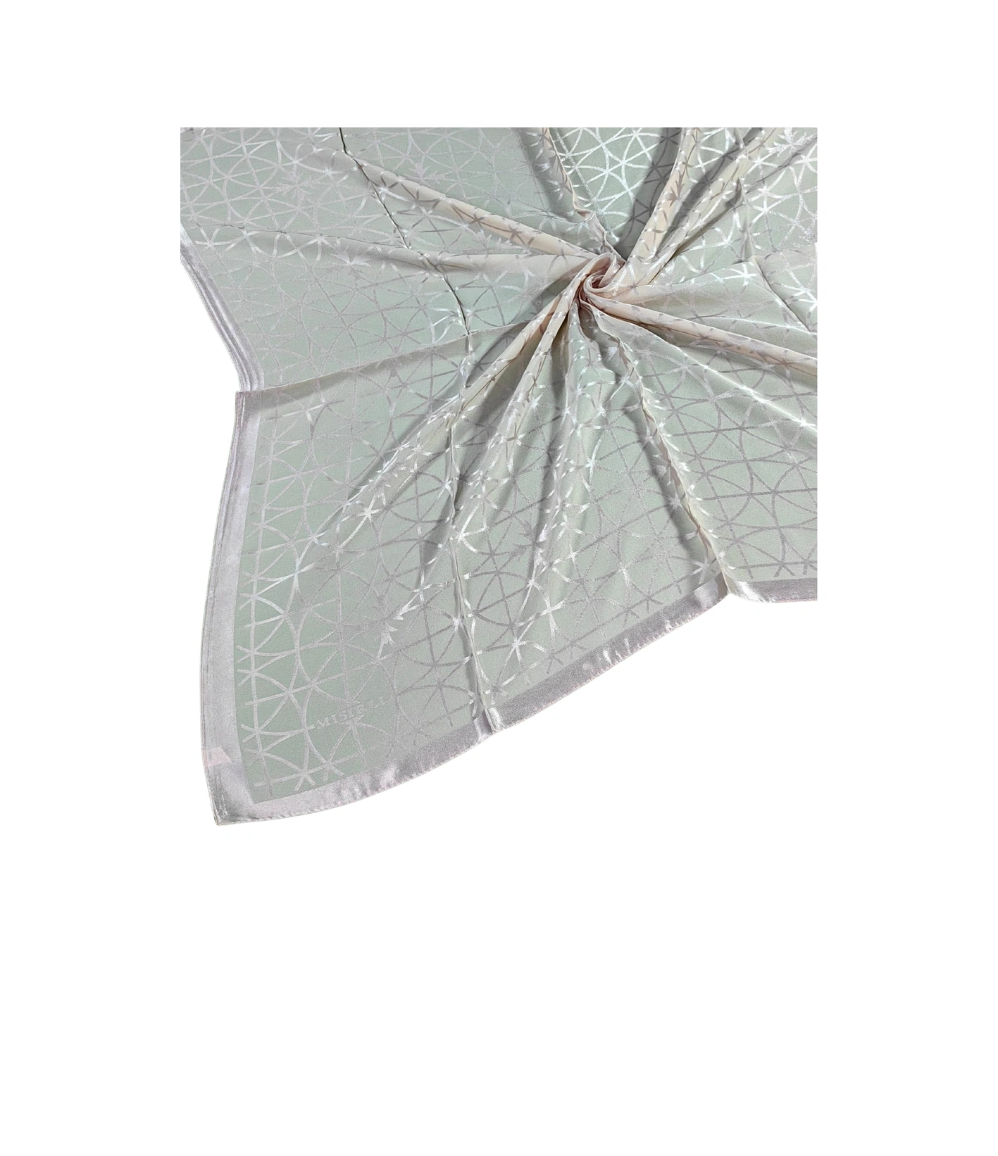 Mim Eşarp Mısırlı Eşarpları Devore Geometrik Desenli Eşarp Açık Mint