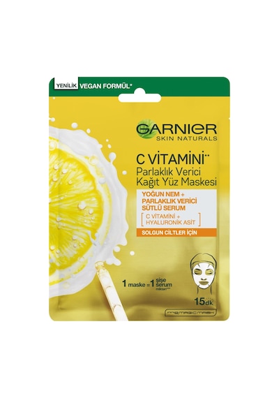 Garnier C Vitamini Parlaklık Verici Kağıt Yüz Maskesi - 7 Adet Tarı