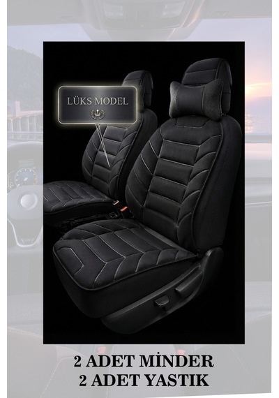 City 2012 Uyumlu Lüks Premium Siyah Renk 2 Adet Minder Ve Yastık