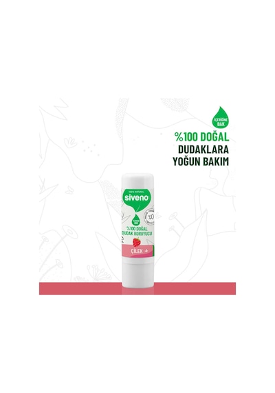 Siveno %100 Doğal Dudak Koruyucu Çilekli 6 Gr