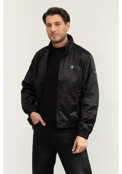 Calvin Klein Erkek Su İtici Rüzgar Geçirmez Kumaş Dik Yaka Uzun Kollu Siyah Ceket Lv04rc516g-ub1-9571 Siyah