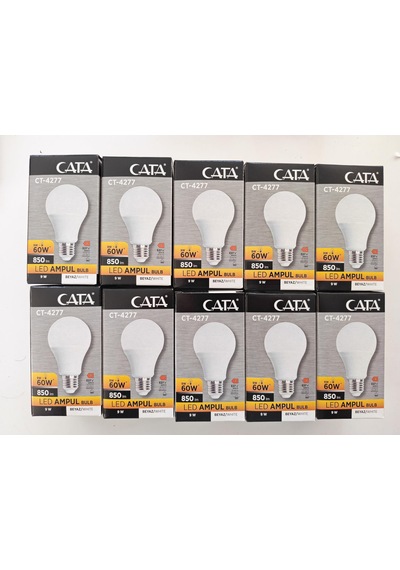 Lexroo Cata Ct-4277b Led Ampul, 9 W, 730 Lm, Beyaz Işık 10 Lu Pak