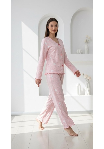 Divinus Panda Desenli Bayan Pijama Takımı Pembe