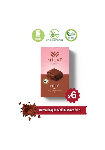 Milat Sütlü Dolgulu Çikolata 6 60 G