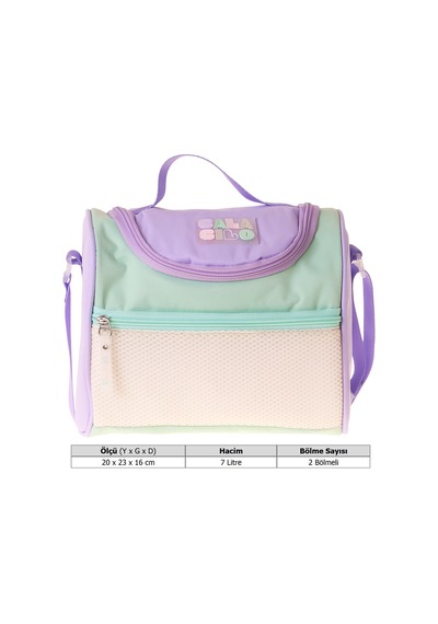 Calacilo Kız Çocuk Rainbow Lila Yeşil Renkli Isı Yalıtımlı Okul Beslenme Çantası Lila - Yeşil - C4090