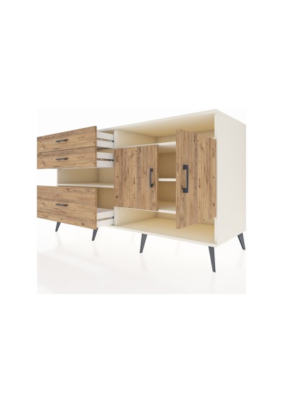 Kronos Konsol 4 Raflı 3 Çekmeceli 2 Kapaklı 176x59x99 Aytaşı-çam Aytaşı-çam