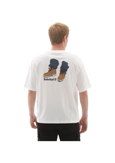 B0a6ky31001-r Timberland 'my Boots'' Short Sleeve Tee Erkek T-shirt Beyaz B0a6ky31001-r Beyaz