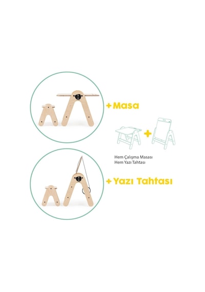 Missidea Bear Ahşap Aktivite Masası