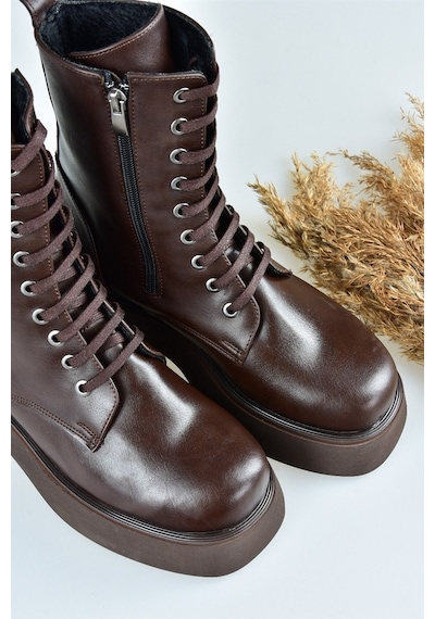 Fox Shoes Kahverengi Kalın Tabanlı Günlük Kadın Bot Postal L61013
