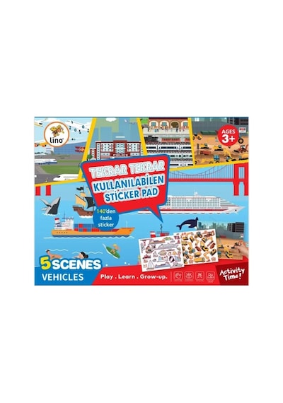 Lino Tekrar Tekrar Kullanılabilen Sticker Pad Taşıtlar Ls-603