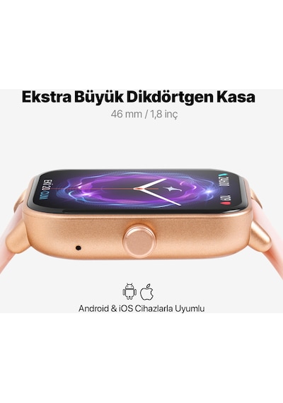 Ttec 2SW01 Tempus 46 MM TFT Ekranlı Dikdörtgen Kasa Akıllı Saat