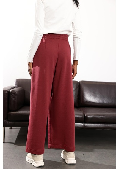 Bordo Yüksek Bel Tok Eşofman 0155 Bordo