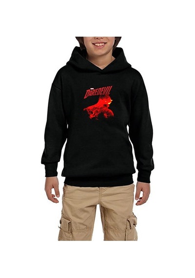 Zepplin Giyim Daredevil Siyah Çocuk Kapşonlu Sweatshirt