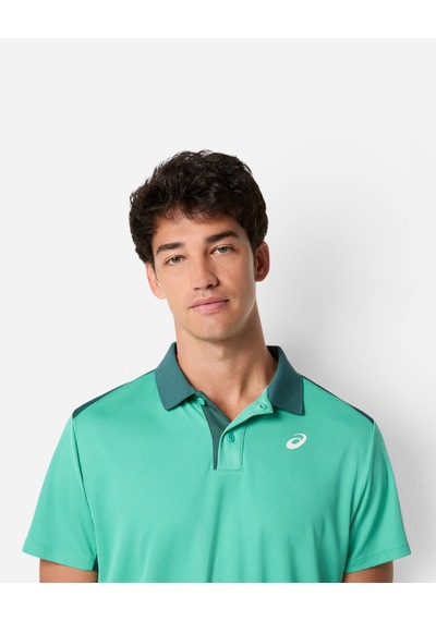 Asics Court Polo Erkek Yeşil Kısa Kollu Tshirt 2041a340-303