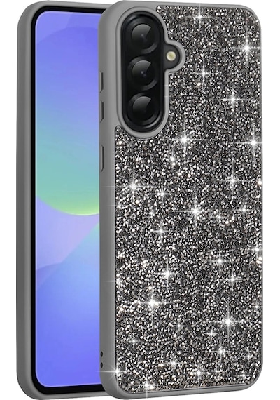 Samsung Uyumlu Galaxy A56 Kılıf Parlak Taşlı Tasarım Zore Pırlanta Kapak Çok Renkli