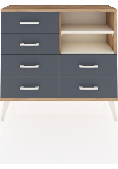 Arges Şifonyer 2 Raflı 6 Çekmeceli 88x30x80 Çam-aytaşı/antrasit Aytaşı/antrasit Arges Şifonyer 2 Raflı 6 Çekmeceli 88x30x80 Çam-aytaşı/antrasit Aytaşı/antrasit