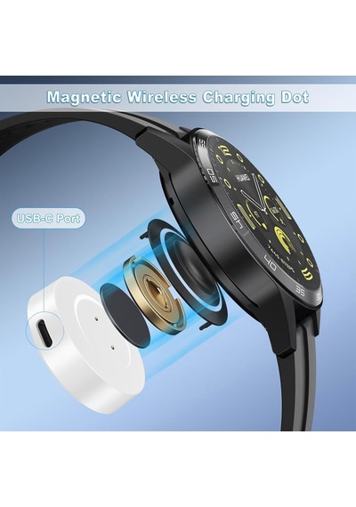 Caseonn Honor Magic Watch 2 42mm Manyetik Usb Hızlı Şarj Kablosu Beyaz