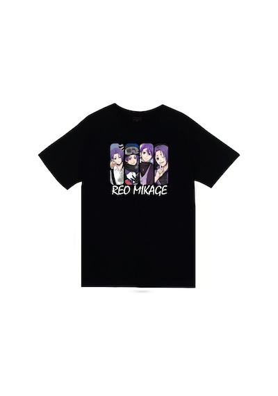 Stoned&Fame Blue Lock, Reo Mikage Anime Baskılı Unisex %100 Pamuk Siyah T-shirt SIYAH