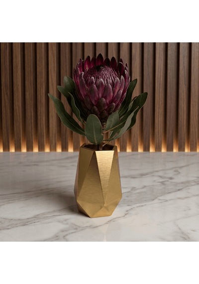 El Yapımı Golden Yaldız Püskülü Vazo 11cm X 9cm Sadece Vazo Altın