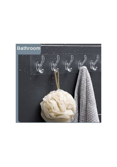 2 Adet Şeffaf Güçlü Kendinden Yağışkanlı Kapı Duvar Mutfak Banyo Askı Şeffaf Şeffaf