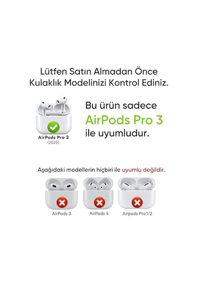 Ayrex Airpods Pro 3 İle Uyumlu Fabric Serisi Özel Kilitli Tasarım Ve Kumaş Yüzeyli Kılıf Darbelere Karşı Koruyuc