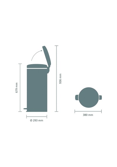 Brabantia Çöp Kutusu 30 Litre Newicon Pedallı Şampanya Rengi 3044