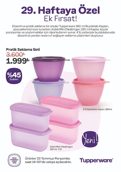 Tupperware Pratik Saklama Seti 8 Parça Görseldeki Ürünler Çok Renkli
