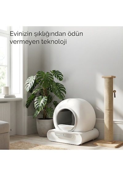 Neutron Yeni Nesil Akıllı Kedi Tuvaleti Otomatik Kedi Tuvaleti NTL-PW-65BW