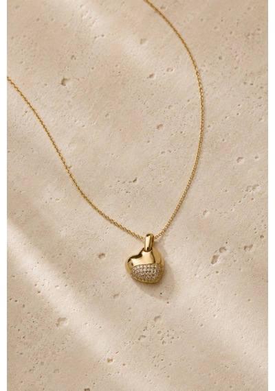 Balenbi Jewelry Taşlı Kalp Uçlu Kararmaz Çelik Kadın Kolye 14k Gold 1163 Altın