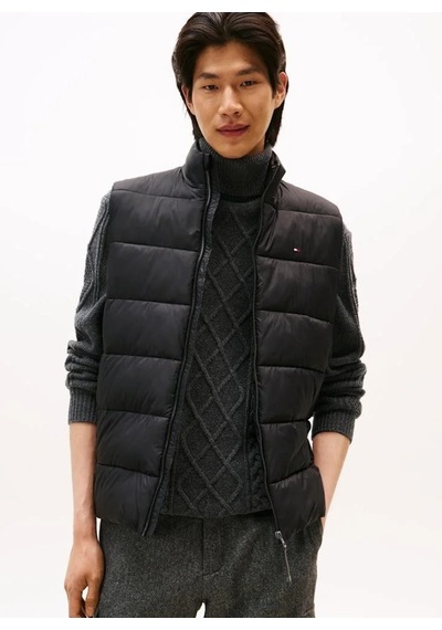 Tommy Hilfiger Erkek Marka Logolu Kapitone Regular Fit Kalıp Siyah Yelek Mw0mw41981 Bds