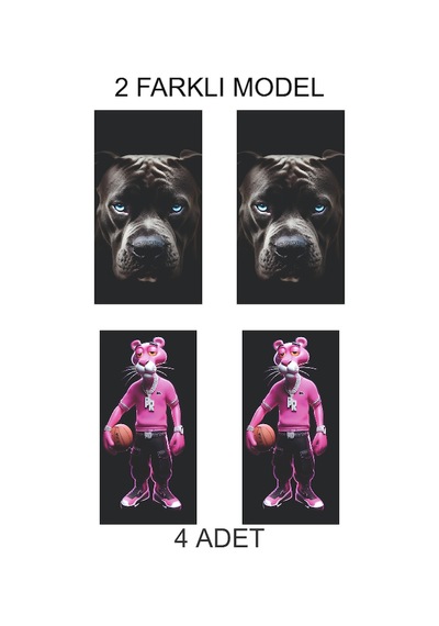 İki Renkli Kapı Direk Folyo Sticker Etiket