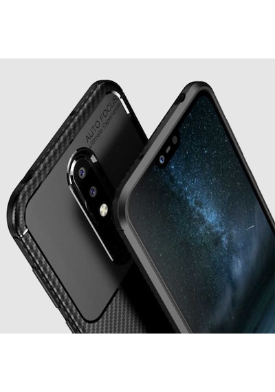 Nokia 5.1 Plus Kılıf Karbon Silikon Case