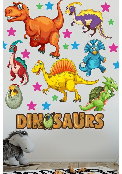 Dinozorlar Temalı Çocuk Odası Duvar Sticker Seti