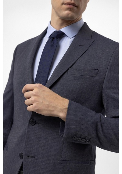 Süvari Lacivert Slim Fit Armürlü Sivri Yaka 6 Drop Klasik Takım Elbise-35496 Lacivert Süvari Lacivert Slim Fit Armürlü Sivri Yaka 6 Drop Klasik Takım Elbise-35496 Lacivert
