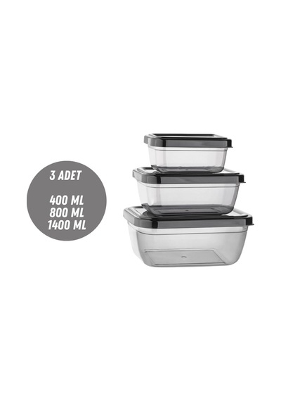 Saklama Kabı 3 Adet 400-800-1400 Ml Saklama Kutusu Düzenleyici Depolama ŞEFFAF