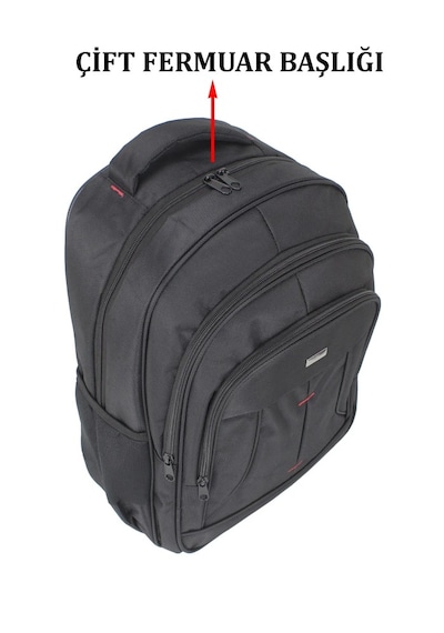 Case Club Büyük Laptop Sırt Çantası 17 İnç + Kılıf Hediyeli Siyah