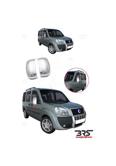 Fiat Doblo Uyumlu 2000-2010 Ayna Kapağı 2 Parça Abs Krom Kaplama