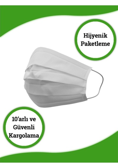 Yoko Beyaz Renkli Maske 3 Katlı 100 Adet Beyaz Maske