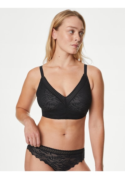 Marks & Spencer Flexifit:trade Mark: Dantel Detaylı Balensiz Toparlayıcı Sütyen Siyah