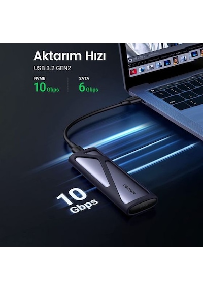 Ugreen M.2 NVME NGFF USB-C 3.2 Gen2 10Gbps Disk Kutusu