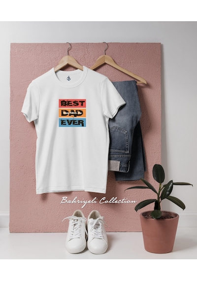 Oversize Babalar Günü 13 Özel Tasarımlı Unisex T-shirt Beyaz
