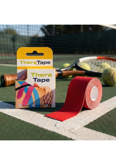 Thera Tape Kinesio Sporcu Bandı Yüz & Vücut Uyumlu Kinezyo Bant Kırmızı 5 CM x 5 M Thera Tape Kinesio Sporcu Bandı Yüz & Vücut Uyumlu Kinezyo Bant Kırmızı 5 CM x 5 M