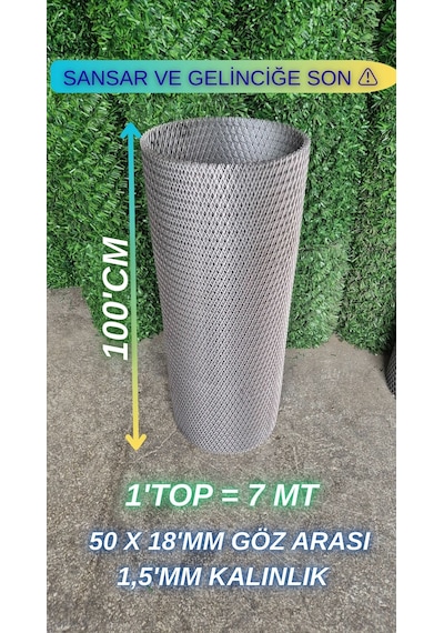 Genişletilmiş Saç Sık Göz Aralıklı Kümes Teli - 100 Cm Yükseklik 7 Mt Uzunluk -
