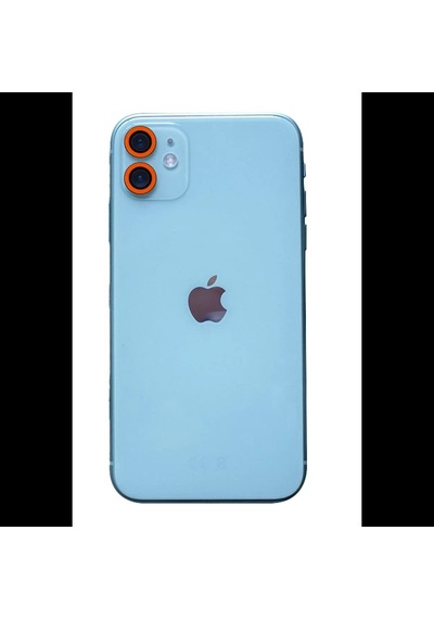 Apple, Uyumlu iPhone 11 Neon Fosforlu Kamera Lens - Turuncu