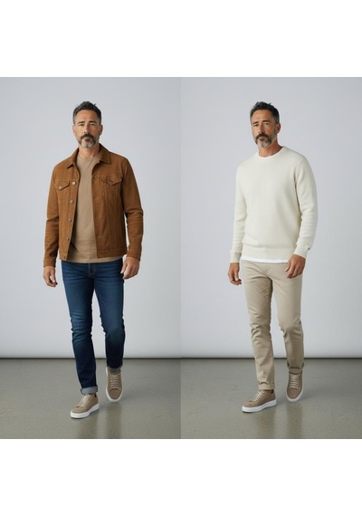 Alza %100 Hakiki Deri Erkek Sneaker Günlük Rahat Ve Şık Ayakkabı - Bej Süet