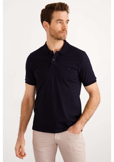 İgs Modern Fit Dar Kalıp Erkek Polo Yaka Tişört Lacivert